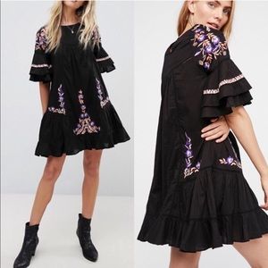 Free People embroidered floral mini dress NWT
